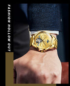 2022 OLEVS new men's watch automatic mechanical watch multifunctional hollow men's watch 6663