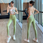2023 NEW Yoga suit sports beautiful back running fitness bra gather two piece set  for women