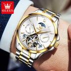 2022 OLEVS new men's watch automatic mechanical watch multifunctional hollow men's watch 6663