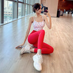 2023 NEW Yoga suit sports beautiful back running fitness bra gather two piece set  for women