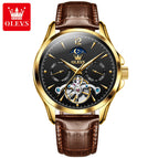 2022 OLEVS new men's watch automatic mechanical watch multifunctional hollow men's watch 6663