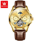 2022 OLEVS new men's watch automatic mechanical watch multifunctional hollow men's watch 6663