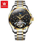 2022 OLEVS new men's watch automatic mechanical watch multifunctional hollow men's watch 6663