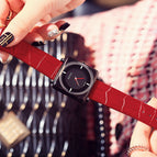 香港GUOU 8811Classic Casual Korean Square Quartz Watch Simple Handsome Belt Black Personality Watches Women's Watch