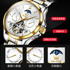 2022 OLEVS new men's watch automatic mechanical watch multifunctional hollow men's watch 6663