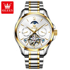 2022 OLEVS new men's watch automatic mechanical watch multifunctional hollow men's watch 6663