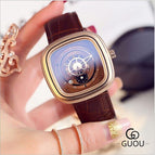 2019 Women's Watches GUOU Ladies Watch Brand Reloj Fashion Rose Gold Bracelet Dress Calendar Watch Women relogio feminino saat