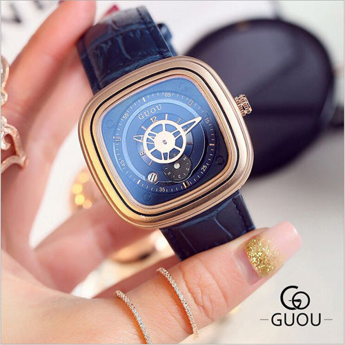 2019 Women's Watches GUOU Ladies Watch Brand Reloj Fashion Rose Gold Bracelet Dress Calendar Watch Women relogio feminino saat