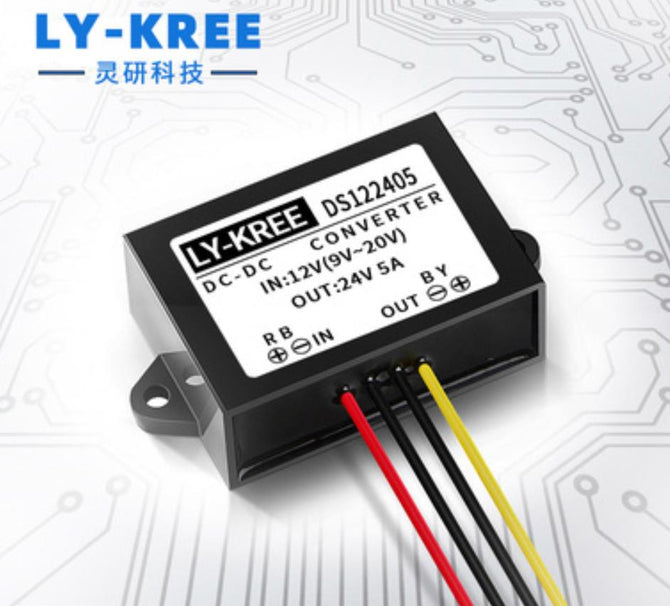 LY-KREE DC-DC 12V (9V-20V) To 24V 5A 120W Boost Module Car Power Converter DS122405