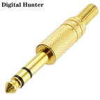 20Pcs Gold Nickel Plated 6.35mm Male 1/4 Mono Stereo Jack Plug Audio Connector Soldering