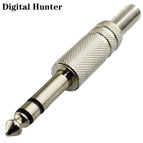 20Pcs Gold Nickel Plated 6.35mm Male 1/4 Mono Stereo Jack Plug Audio Connector Soldering