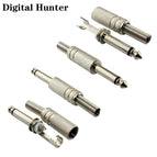 20Pcs Gold Nickel Plated 6.35mm Male 1/4 Mono Stereo Jack Plug Audio Connector Soldering