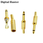 20Pcs Gold Nickel Plated 6.35mm Male 1/4 Mono Stereo Jack Plug Audio Connector Soldering