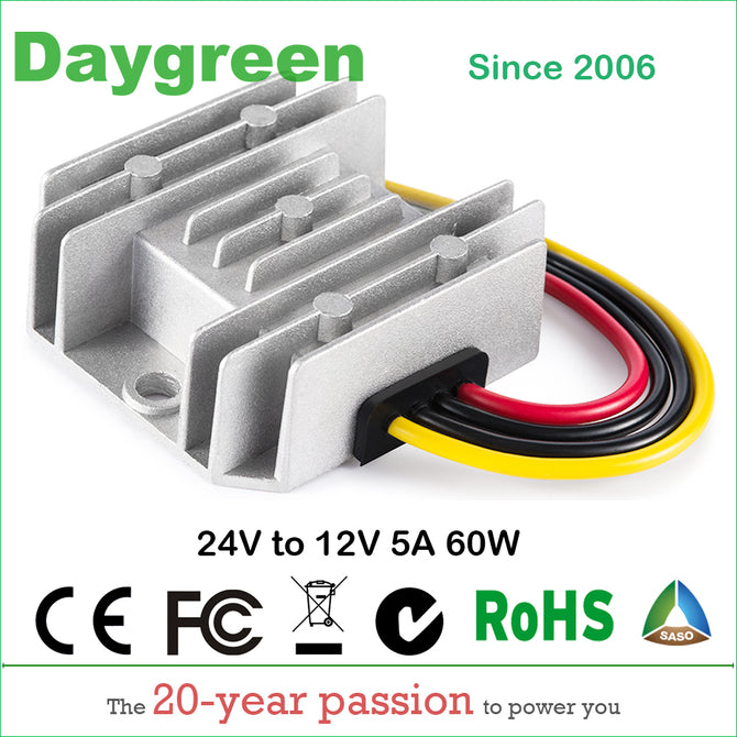 24V to 12V 5A 60W DC DC Converter Power Regulator 24VDC TO 12VDC 5AMP Car Step Down Reducer Daygreen CE Certificated Waterproof