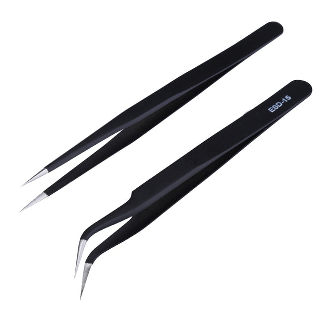 10pcs/set Anti-static Precision Tweezers Set Pinzas Pincet Stainless Steel ESD Tweezer Electronics Repair Tools wholesale bulk price