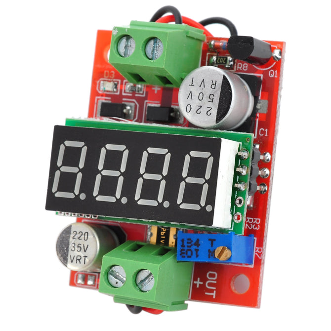 DC 3.2~40V to DC 1.23~37V 4-Digital Voltage Regulation / Reduction Power Module - Red + Green