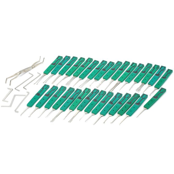 KL-307 Complete Lock Master Pickset Tooling System - Green + Silver (30 PCS)