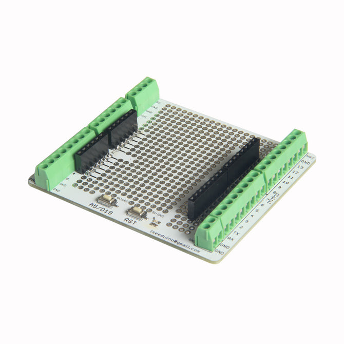 ChuangZhuo ScrewShield_V1.0 Proto ScrewShield Assembled with Mini Breadboard - White