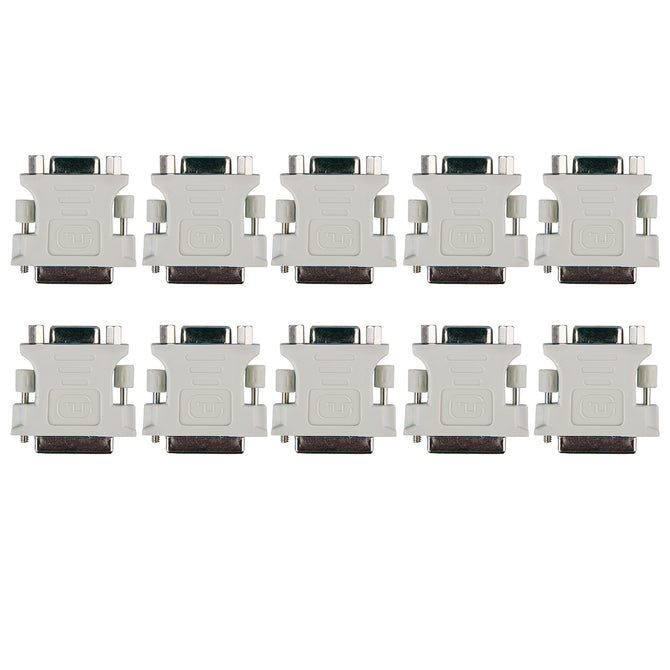 DVI 24+1 Male to VGA Female Adapter - White (10PCS)