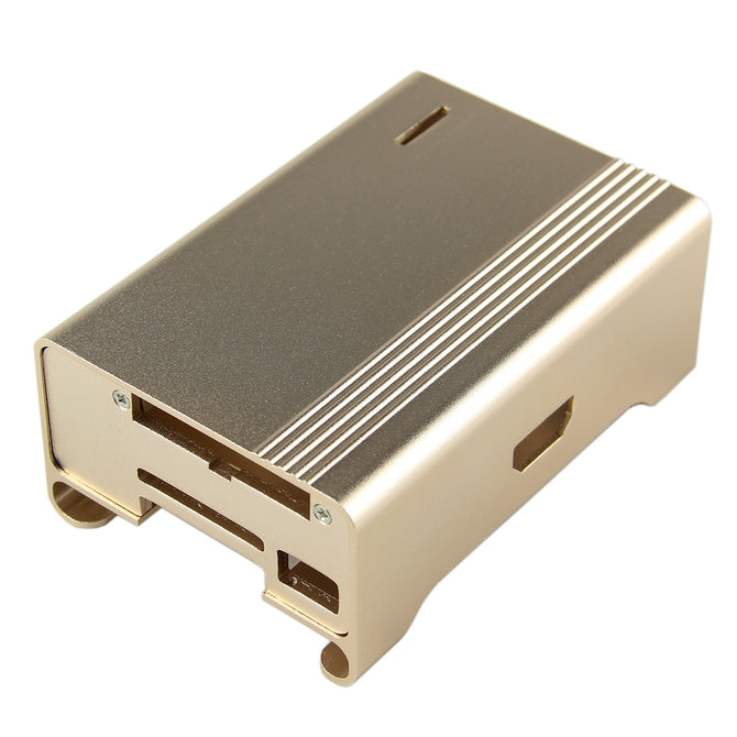 Protective Aluminum Alloy Case Enclosure Box for Raspberry PI Model B - Golden