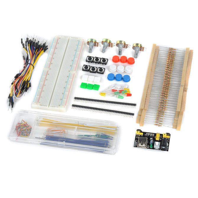 Breadboard Board + Cables + Resistors + LEDs Set for Arduino - Multicolored