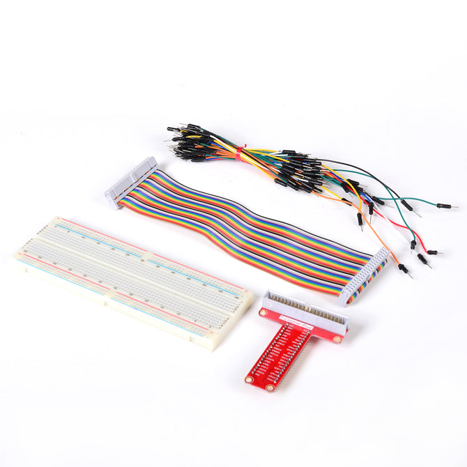 Expansion Board + Breadboard + Cable Set for Raspberry Pi B+ - Multicolored