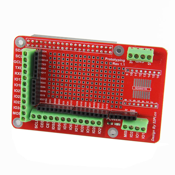 DIY Prototyping Expansion Board for Raspberry PI B+ - Red