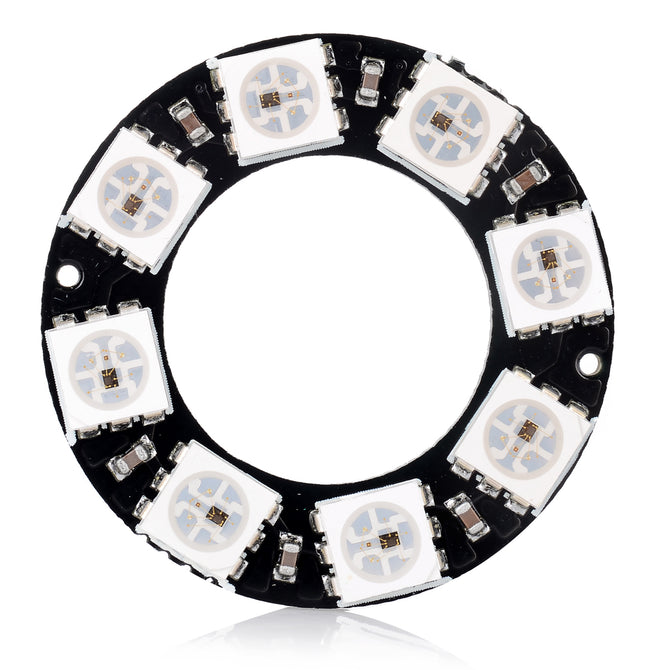 WS2812 5050 RGB 8-LED Round Lamp Development Board for Arduino - Black