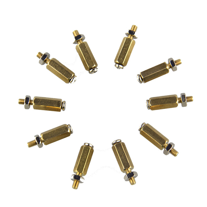 DIY 11mm Hex Brass Cylinder + Screw + Nut Kits for Raspberry Pi