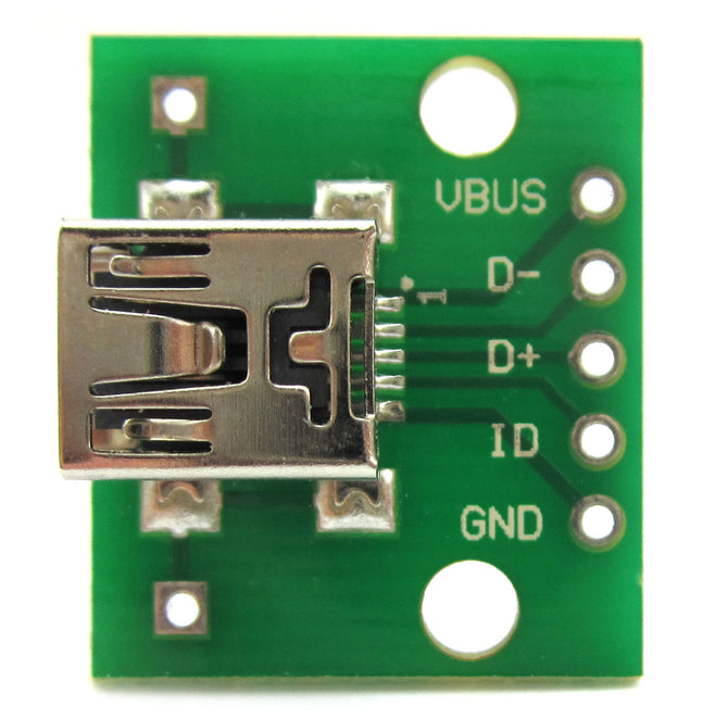 Mini USB Interface to 2.54mm DIP 5P Adapter Module for Breadboard DIY