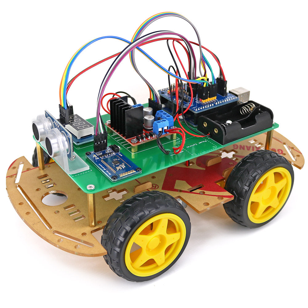 Mini 4WD Arduino Robot Controlled by Bluetooth 