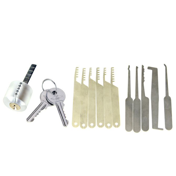 14-in-1 Transparent Practice Lock Picking Tools Set