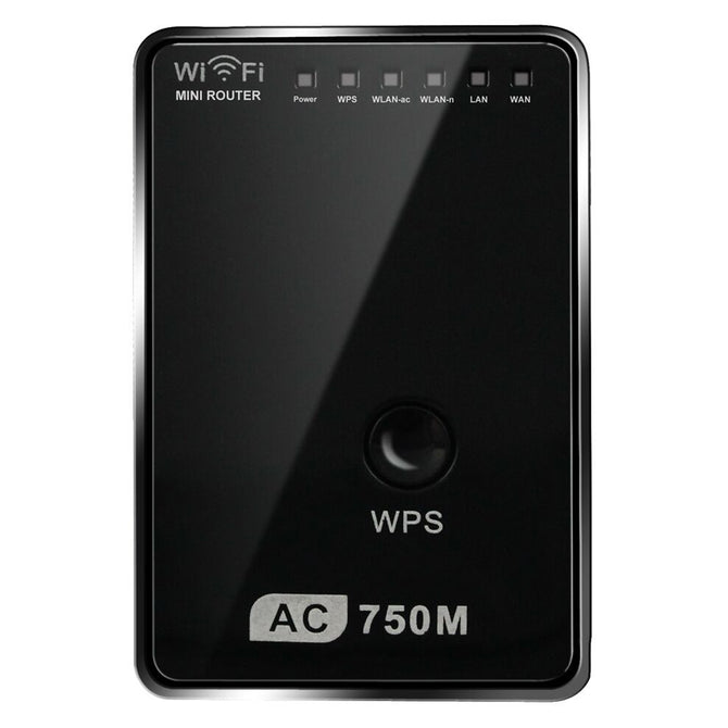 AC750 Wireless Dual-Band Router Network Wi-Fi Repeater - Black