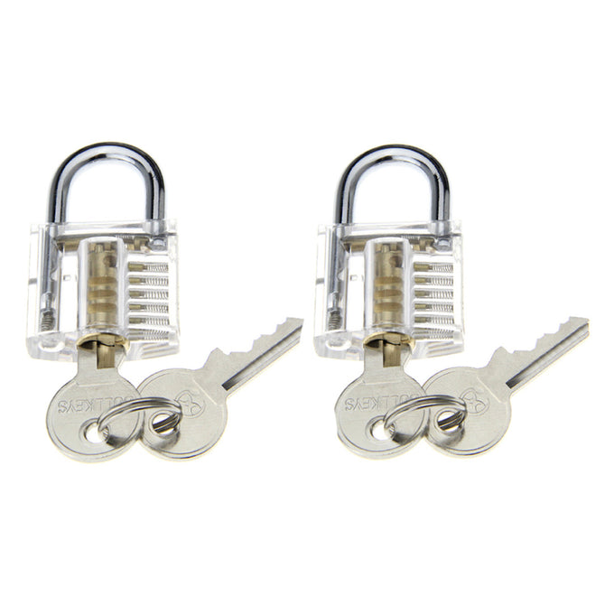 Mini Inside-View Pick Skill Training Practice Padlock Lock Set (2PCS)