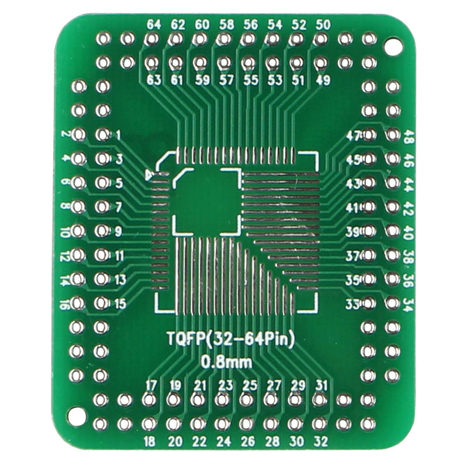 QFP FQFP TQFP 32 44 64 80 100 LQFP SMD To DIP Switch 0.5 / 0.8mm IC Adapter Plate PCB For Arduino