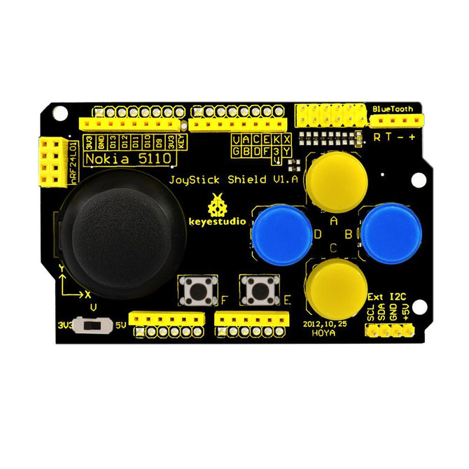 Keyestudio JoyStick Shield for Arduino - Black + Yellow
