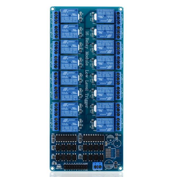 16-Channel 5V Relay Optocoupler Protection Module Board