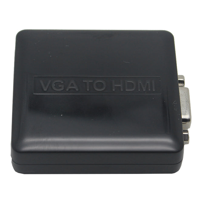 HD Mini VGA + R/L to HDMI Converter Adapter w/ Micro USB Cable - Black