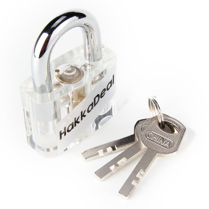 HakkaDeal Transparent Locksmith Tool Practice Lock w/ Keys