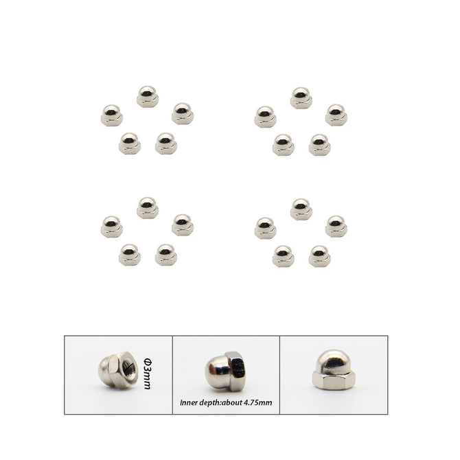 Geekworm 20Pcs M3 Cap Nickel Plating Iron Nuts Kit for DIY Project