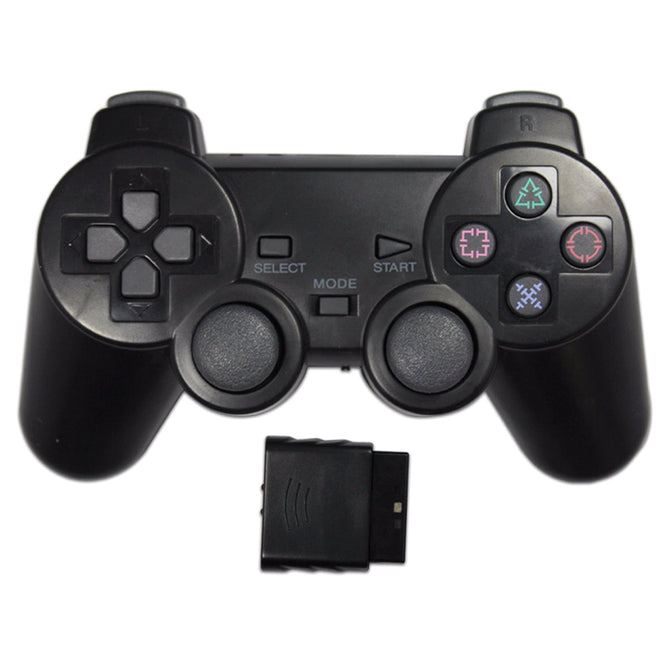 2.4GHz Wireless Gamepad Joystick Controller for PS2 Sony Playstation 2 - Black