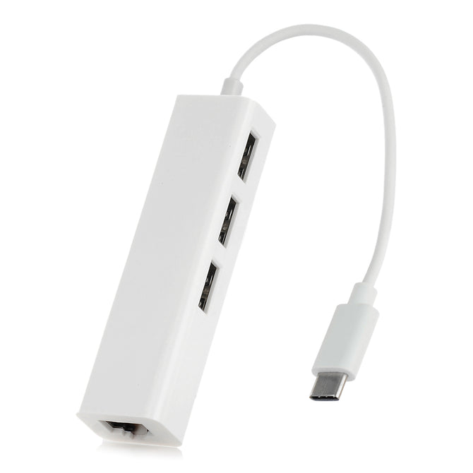 Kitbon USB 3.1 Type-C to 3-Port USB HUB w/ RJ45 Ethernet Adapter