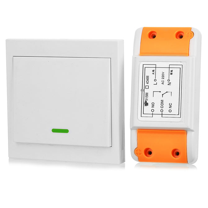 LZ-86-220V 315MHz Learning Code Single Switch +86 Single Button Free Sticker Remote Control Light Switch