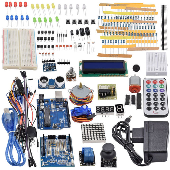 Ultimate Starter Kit Including Ultrasonic Sensor, UNO R3, LCD1602 Screen for Arduino UNO Mega2560 UNO Nano with Plastic Box blue