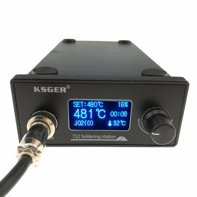 KSGER T12 Soldering Iron Station STM32 OLED DIY Kit, Solder Electric Tool Welding Iron Tips, Temperature Controller Handle Case black