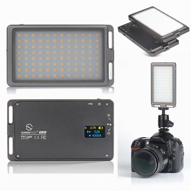 SUNWAYFOTO FL-96 Photography Fill Light w/ Stepless Digital Display Output Control, OLED Display Screen