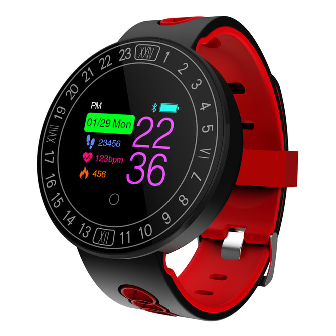 Q8 Plus Color Touch Screen Smart Watch Bracelet with Heart Rate / Blood Pressure Monitor, Pedometer - Red