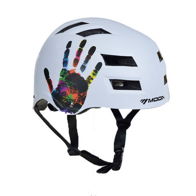 MOON Outdoor Sports Cycling Bicycle Helmet Skateboard Skating Safety Helmet - White (L Girth 58-61cm)