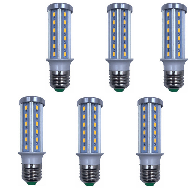 ZHAOYAO 6Pcs E27 10W 1200 Lumens AC100-240V 5730SMD-42LEDs Aluminum Corn Light Bulb - Warm White Lightwhite