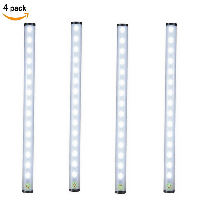 ZHAOYAO USB Rechargeable 2835SMD 15-LED Stepless Simming Touch Night Light - White (4 PCS)